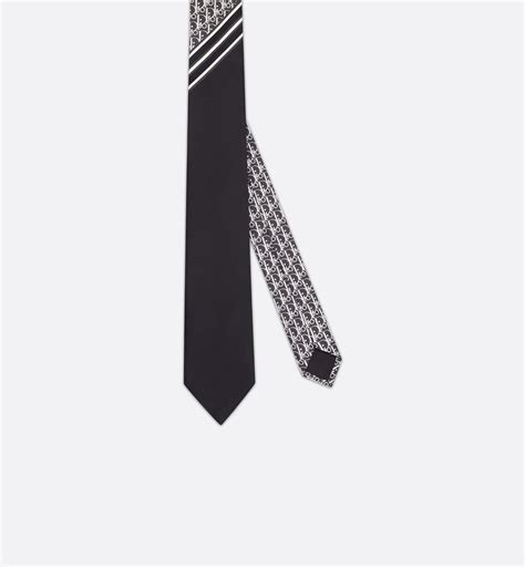 dior black silk tie